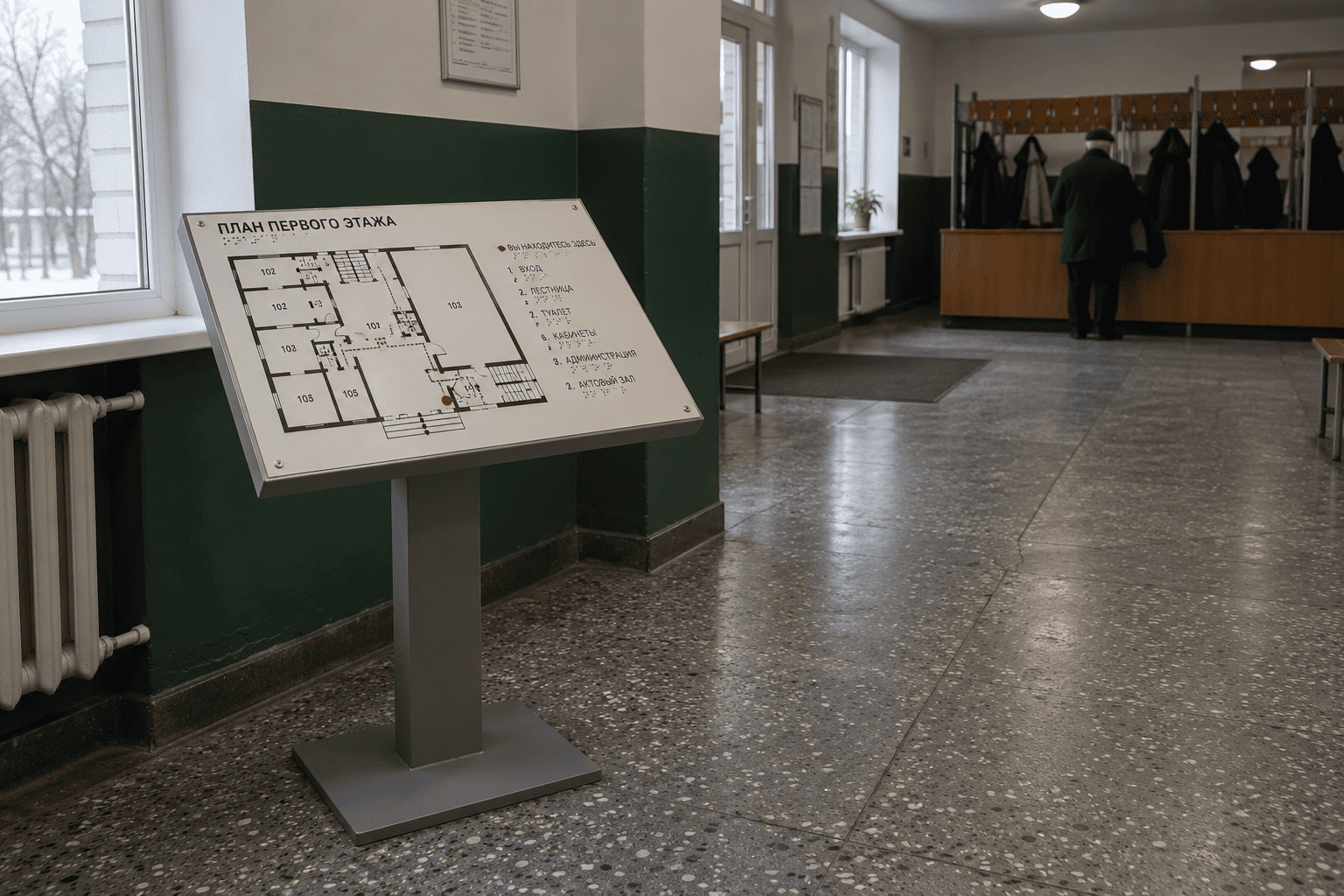 Тактильная мнемосхема в здании